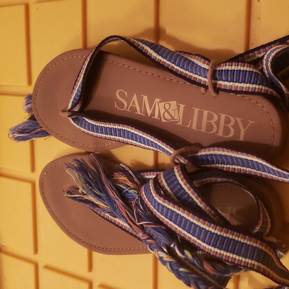 sam and libby tie ankle flip flops